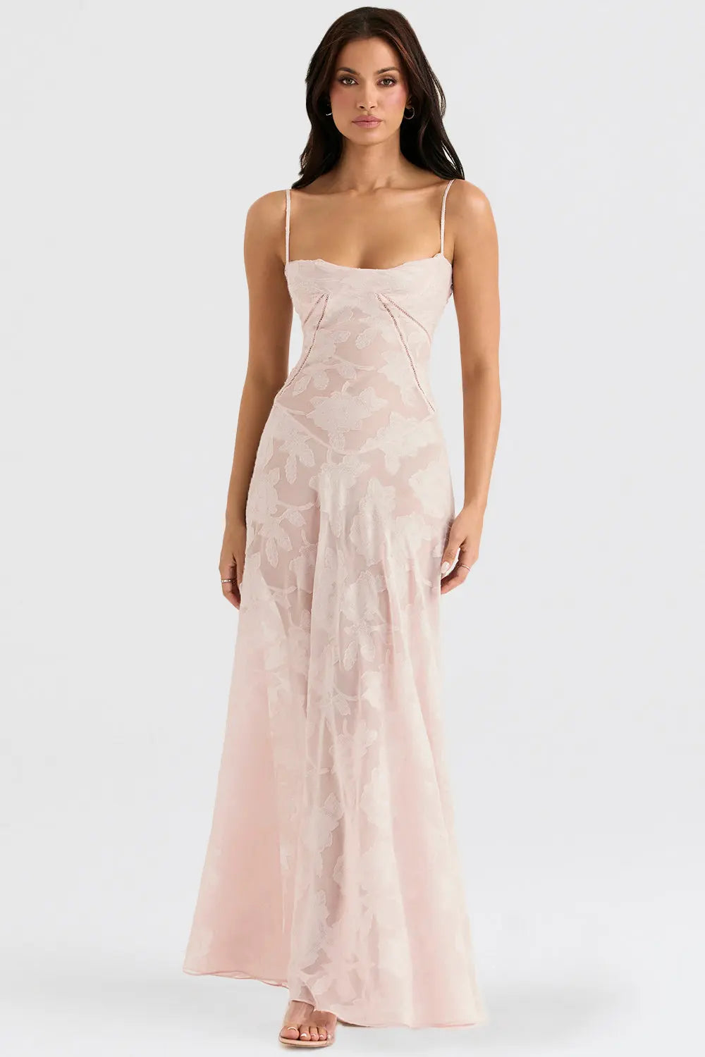 Eng Anliegendes Elegantes Maxikleid mit Rückenschnürung für Damen