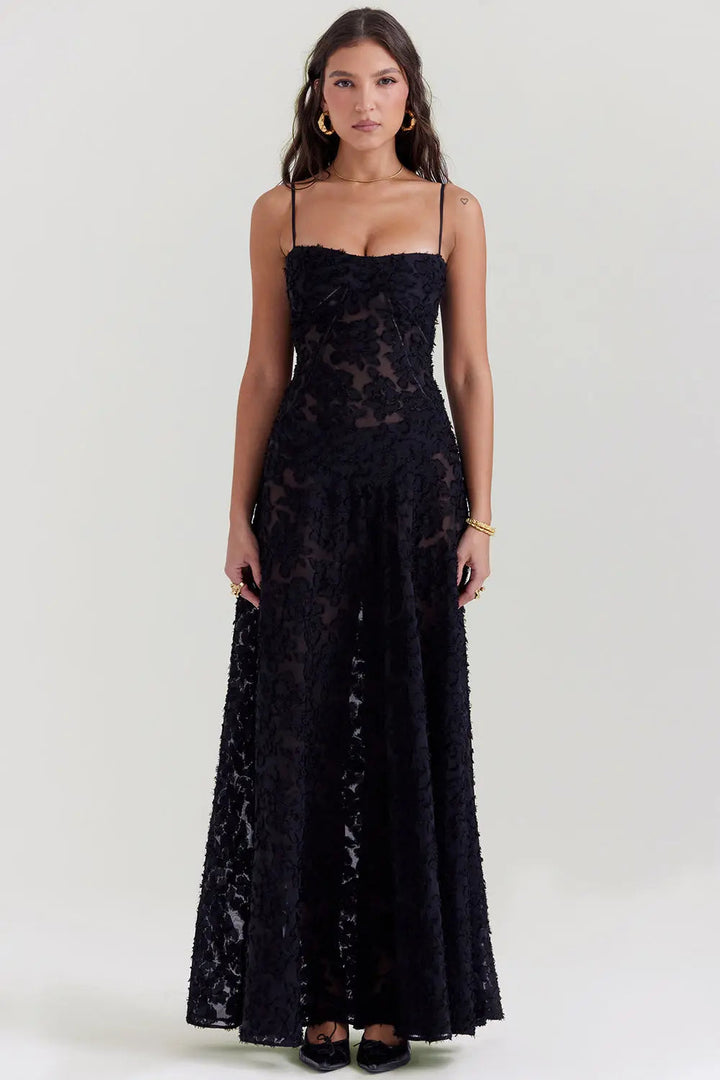 Eng Anliegendes Elegantes Maxikleid mit Rückenschnürung für Damen