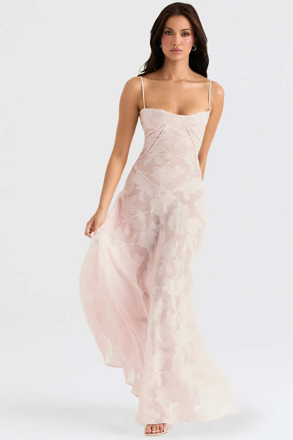 Eng Anliegendes Elegantes Maxikleid mit Rückenschnürung für Damen