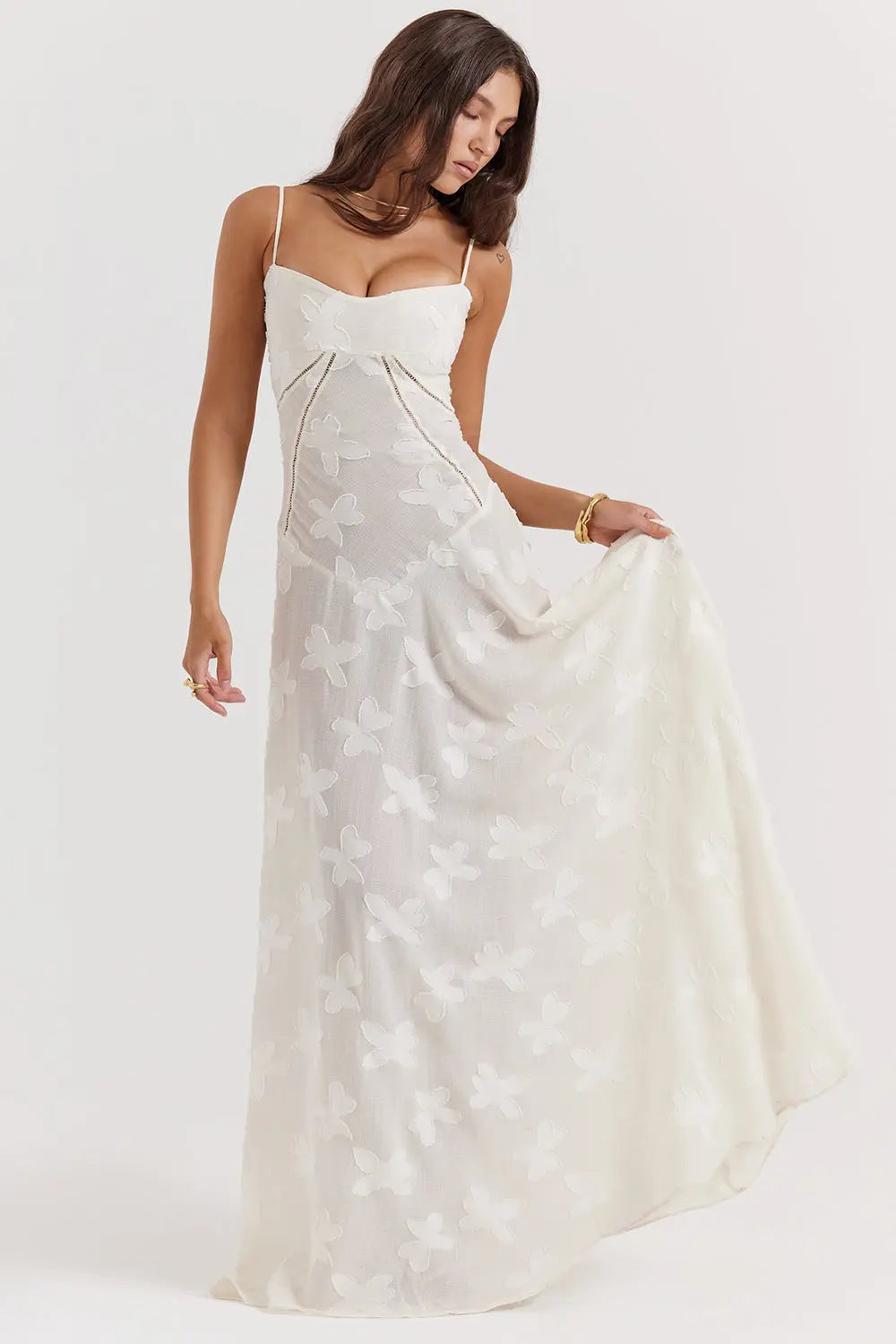 Eng Anliegendes Elegantes Maxikleid mit Rückenschnürung für Damen