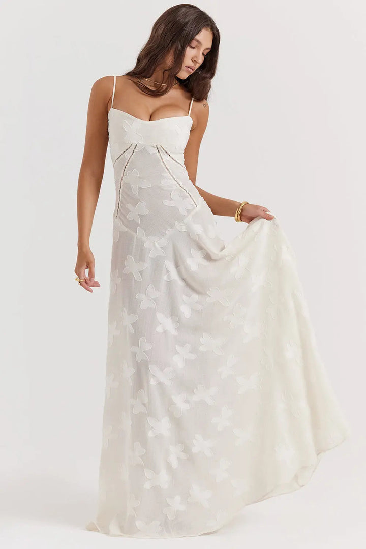Eng Anliegendes Elegantes Maxikleid mit Rückenschnürung für Damen