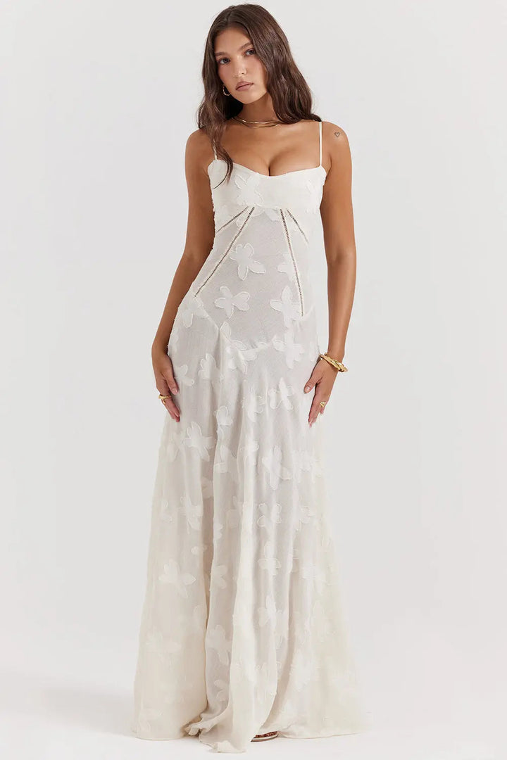 Eng Anliegendes Elegantes Maxikleid mit Rückenschnürung für Damen