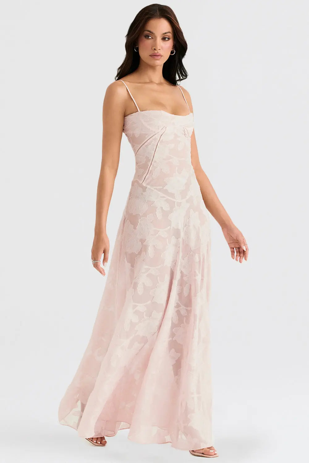 Eng Anliegendes Elegantes Maxikleid mit Rückenschnürung für Damen