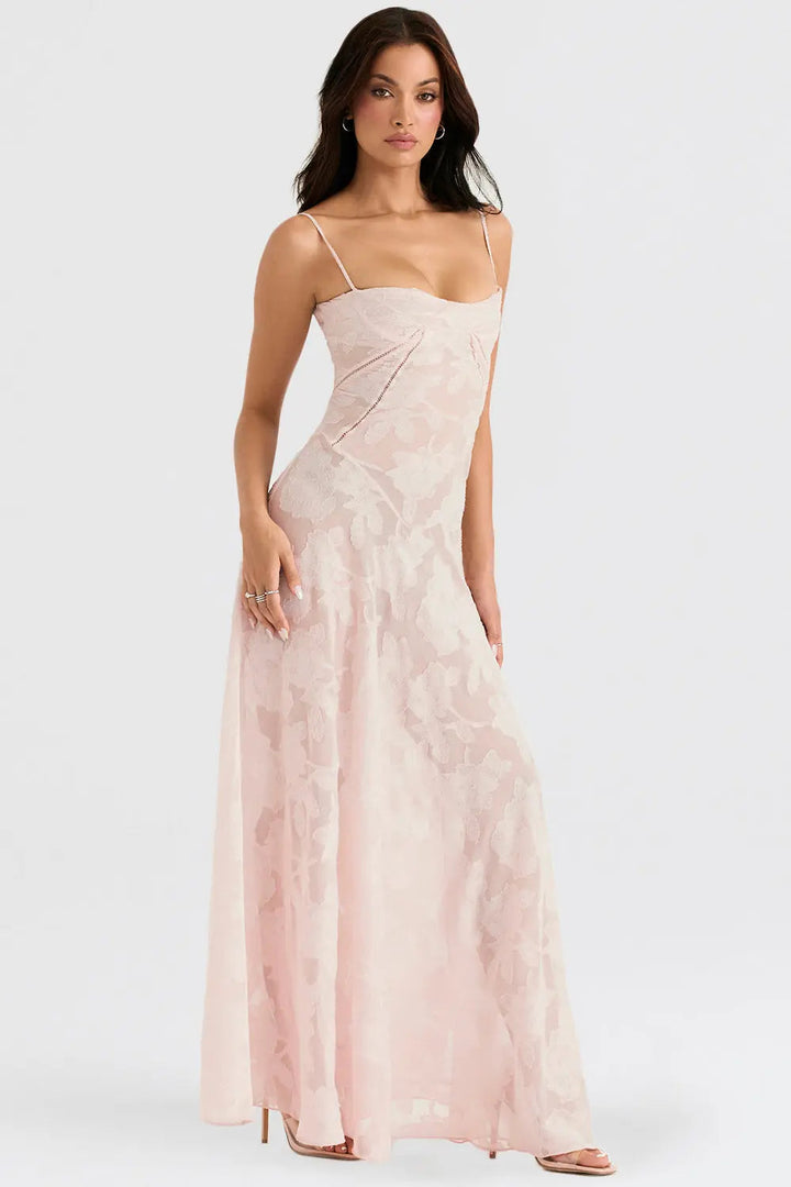 Eng Anliegendes Elegantes Maxikleid mit Rückenschnürung für Damen
