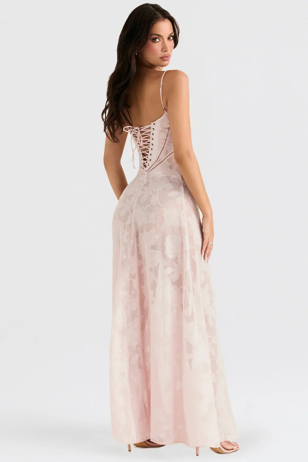 Eng Anliegendes Elegantes Maxikleid mit Rückenschnürung für Damen