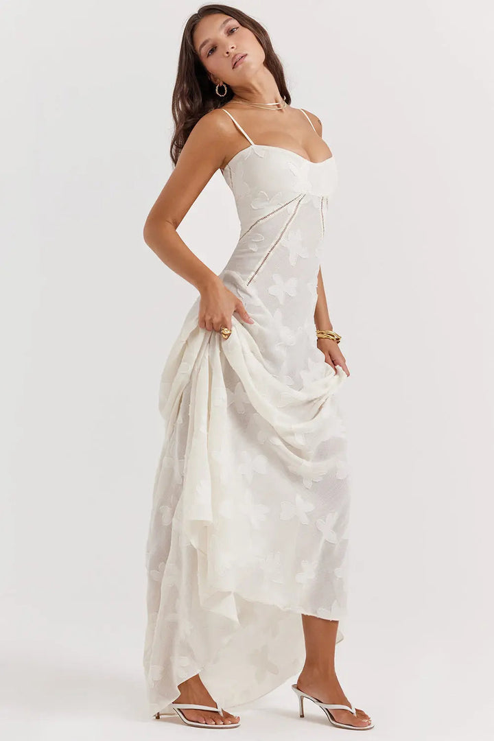 Eng Anliegendes Elegantes Maxikleid mit Rückenschnürung für Damen