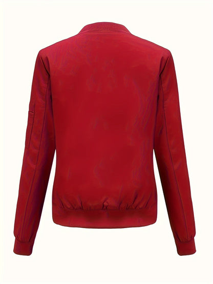 Bomberjacke Winter Klassischer Zip-Up Freizeitlook Damen