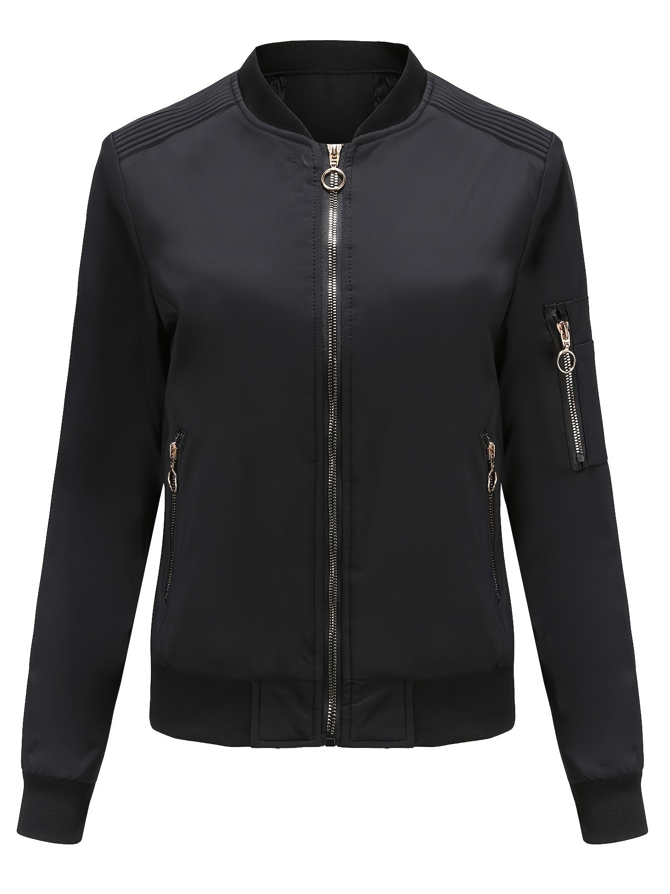 Bomberjacke Winter Klassischer Zip-Up Freizeitlook Damen
