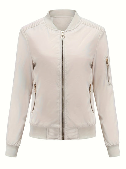 Bomberjacke Winter Klassischer Zip-Up Freizeitlook Damen
