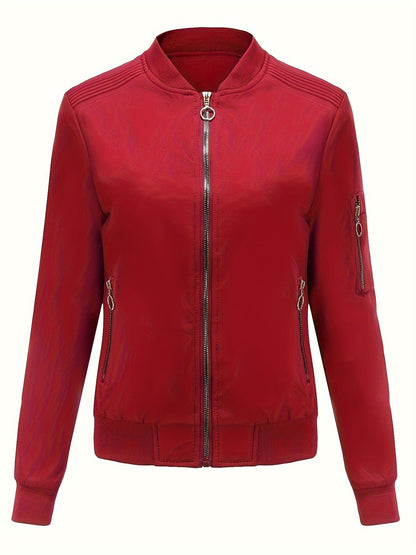 Bomberjacke Winter Klassischer Zip-Up Freizeitlook Damen