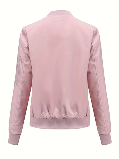 Bomberjacke Winter Klassischer Zip-Up Freizeitlook Damen