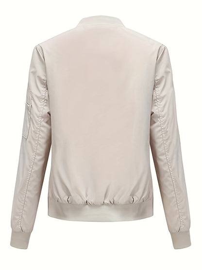 Bomberjacke Winter Klassischer Zip-Up Freizeitlook Damen