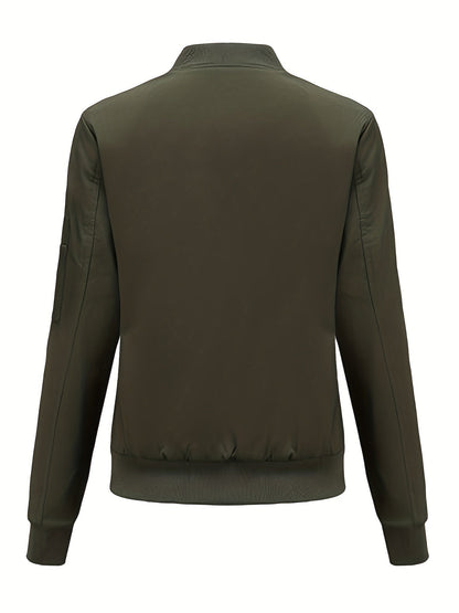 Bomberjacke Winter Klassischer Zip-Up Freizeitlook Damen