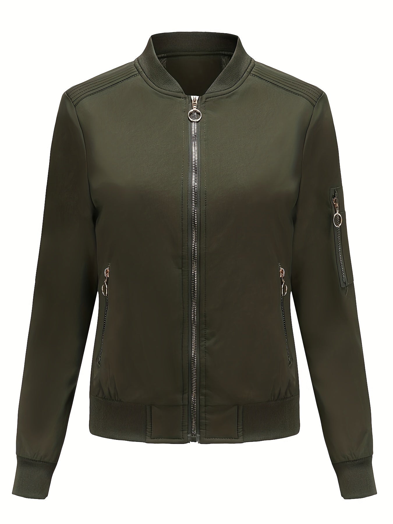 Bomberjacke Winter Klassischer Zip-Up Freizeitlook Damen