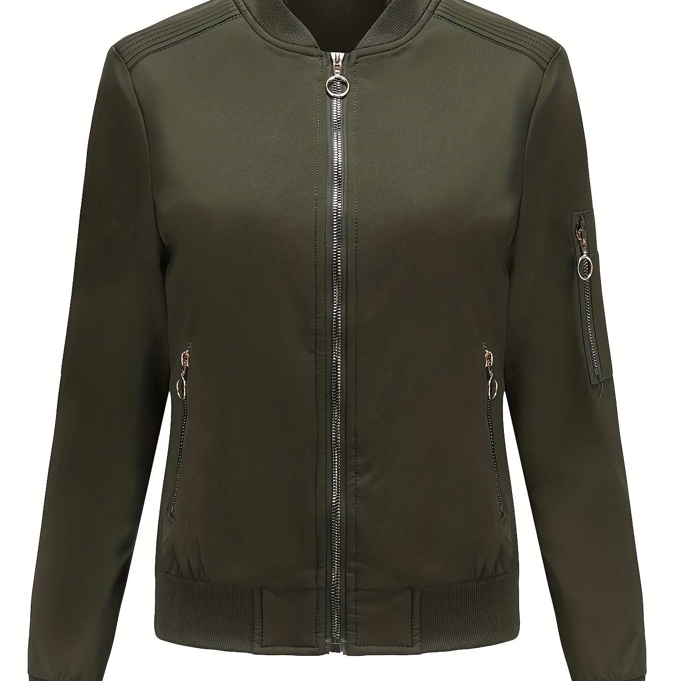 Bomberjacke Winter Klassischer Zip-Up Freizeitlook Damen