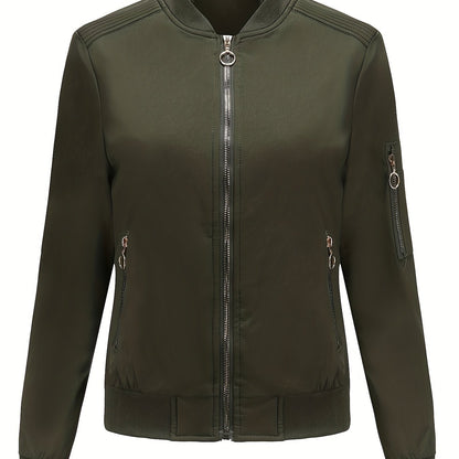 Bomberjacke Winter Klassischer Zip-Up Freizeitlook Damen