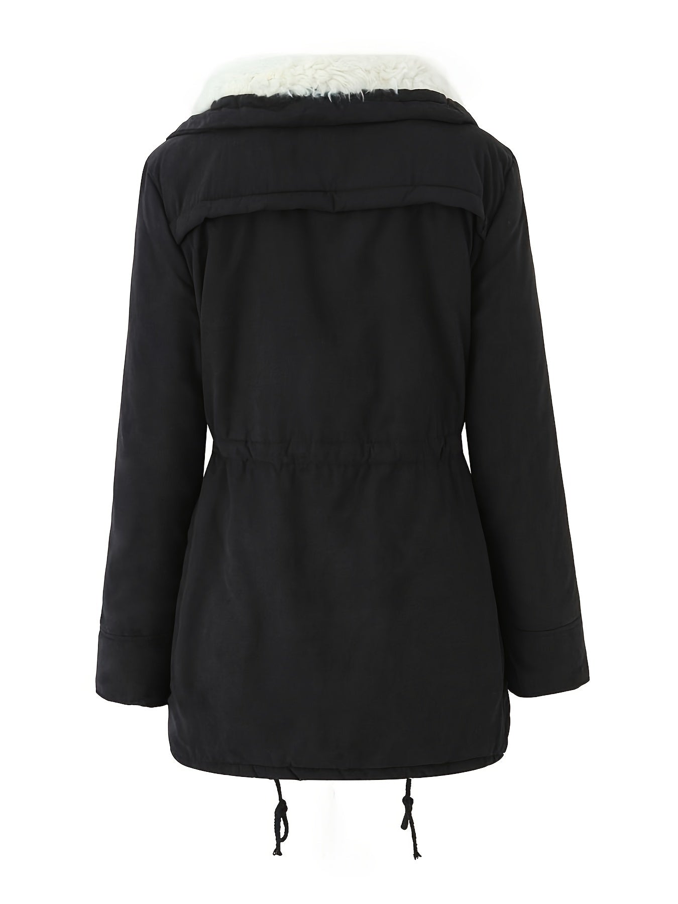 Parka Jacke mit Kapuze und Kunstfell für Winter Damen