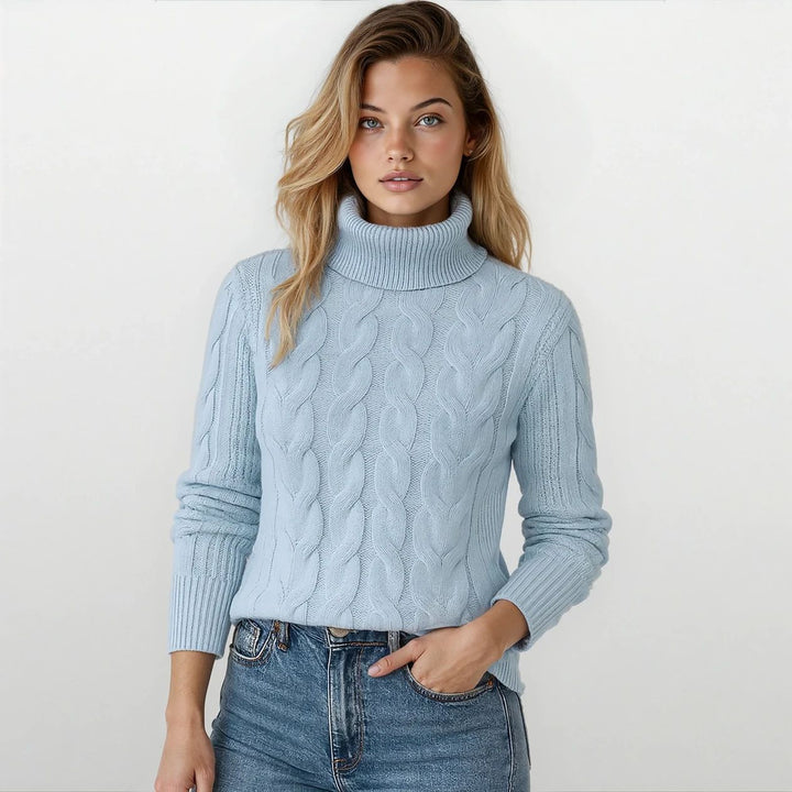 Gemütlicher Warmer Winter Rollkragen Strick Pullover