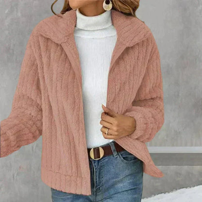Kunstpelzjacke mit Reißverschluss Winter Damen