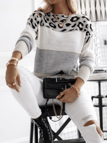 Chicer Leopardenmuster Pullover für Damen